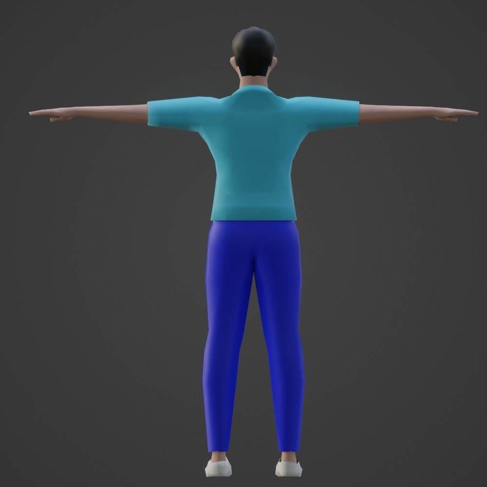 【3Dキャラクター】モブ男(ローポリ)