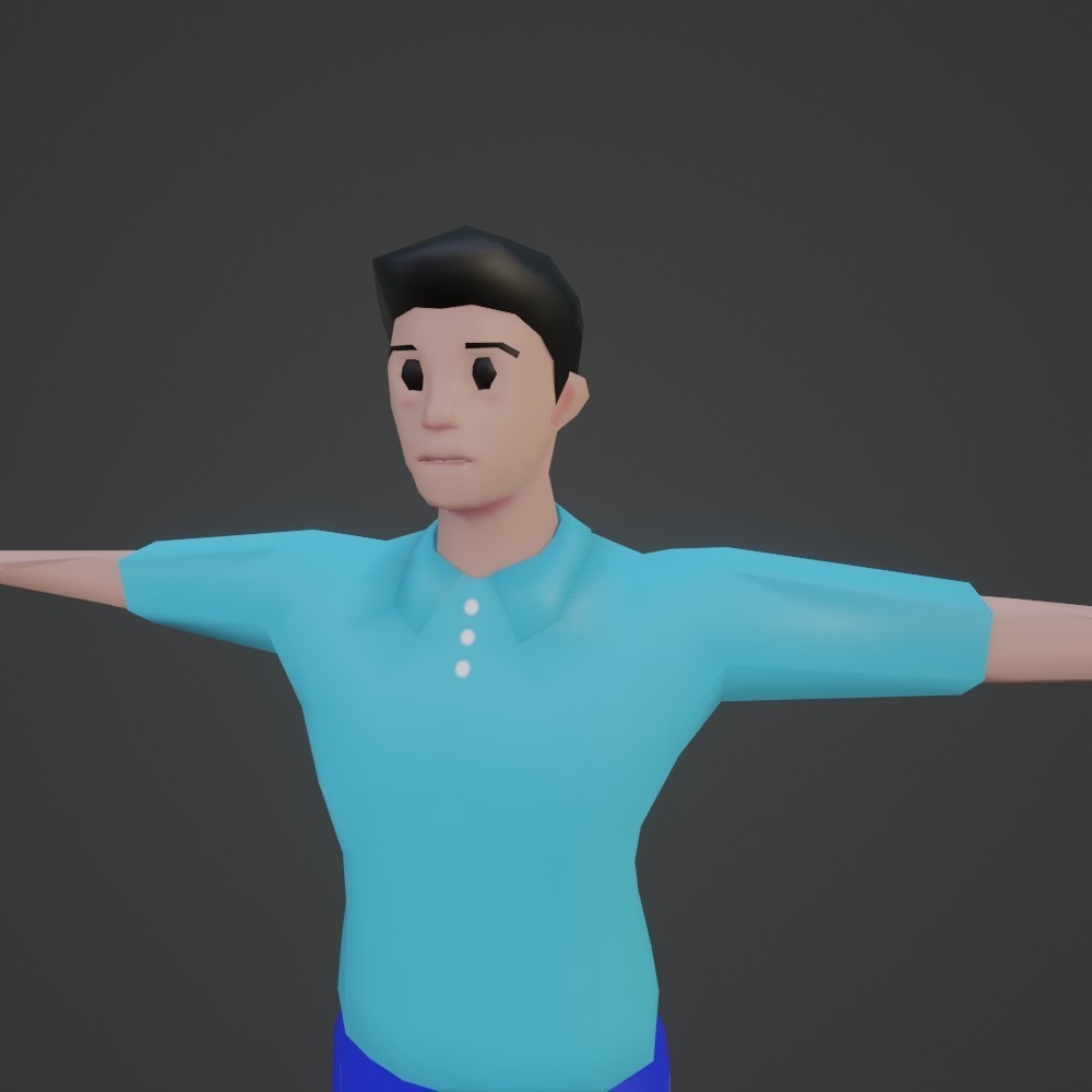 【3Dキャラクター】モブ男(ローポリ)