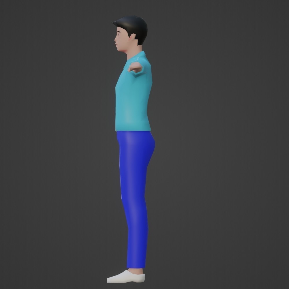 【3Dキャラクター】モブ男(ローポリ)