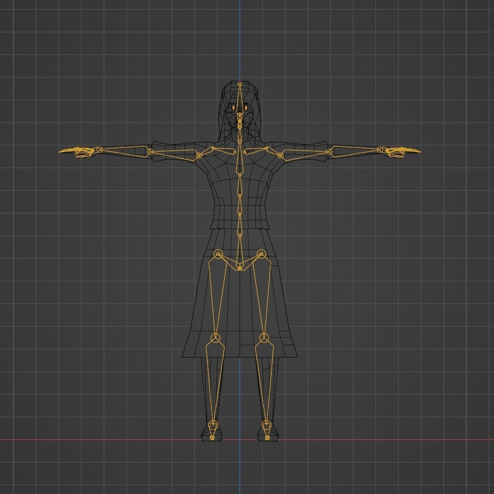 【3Dキャラクター】モブ子(ローポリ)