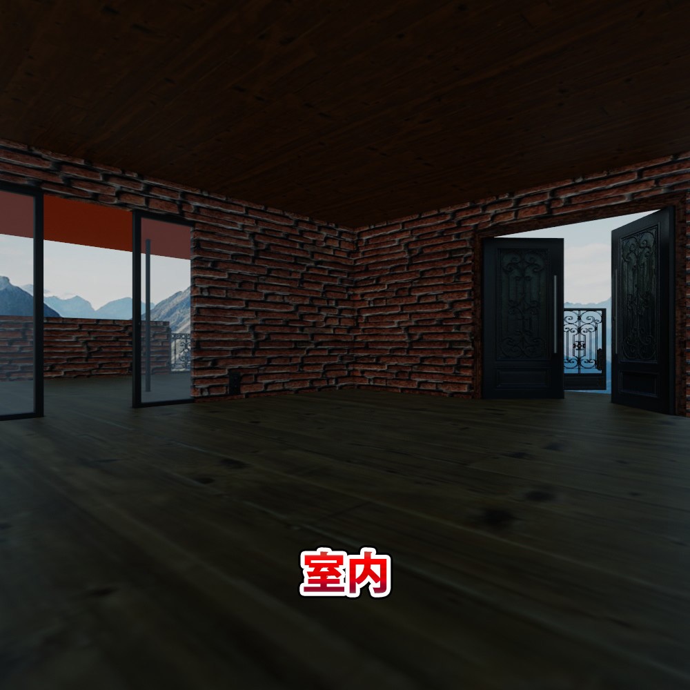 【3Dワールド】山頂のワンルーム物件(ローポリ)