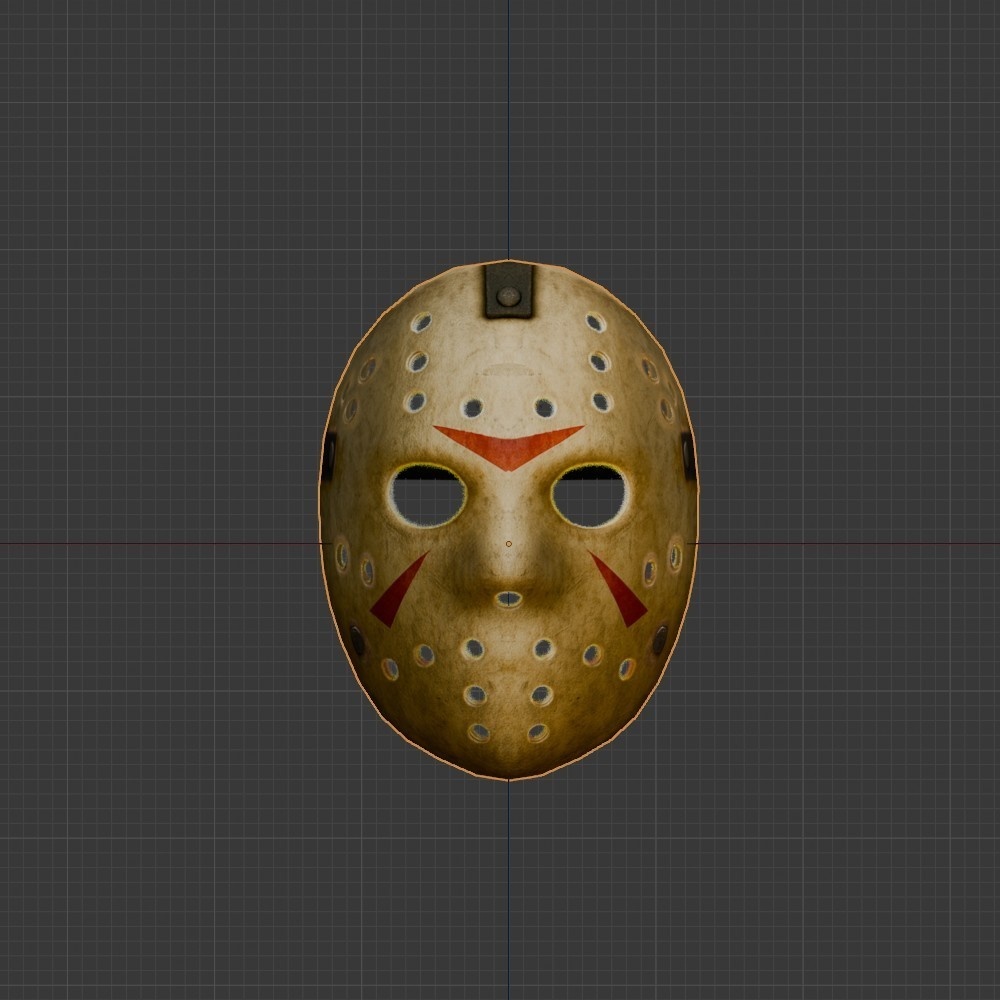 【3D小道具】ホッケーマスク(ローポリ)