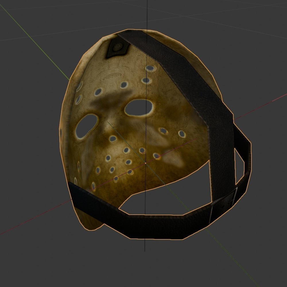 【3D小道具】ホッケーマスク(ローポリ)