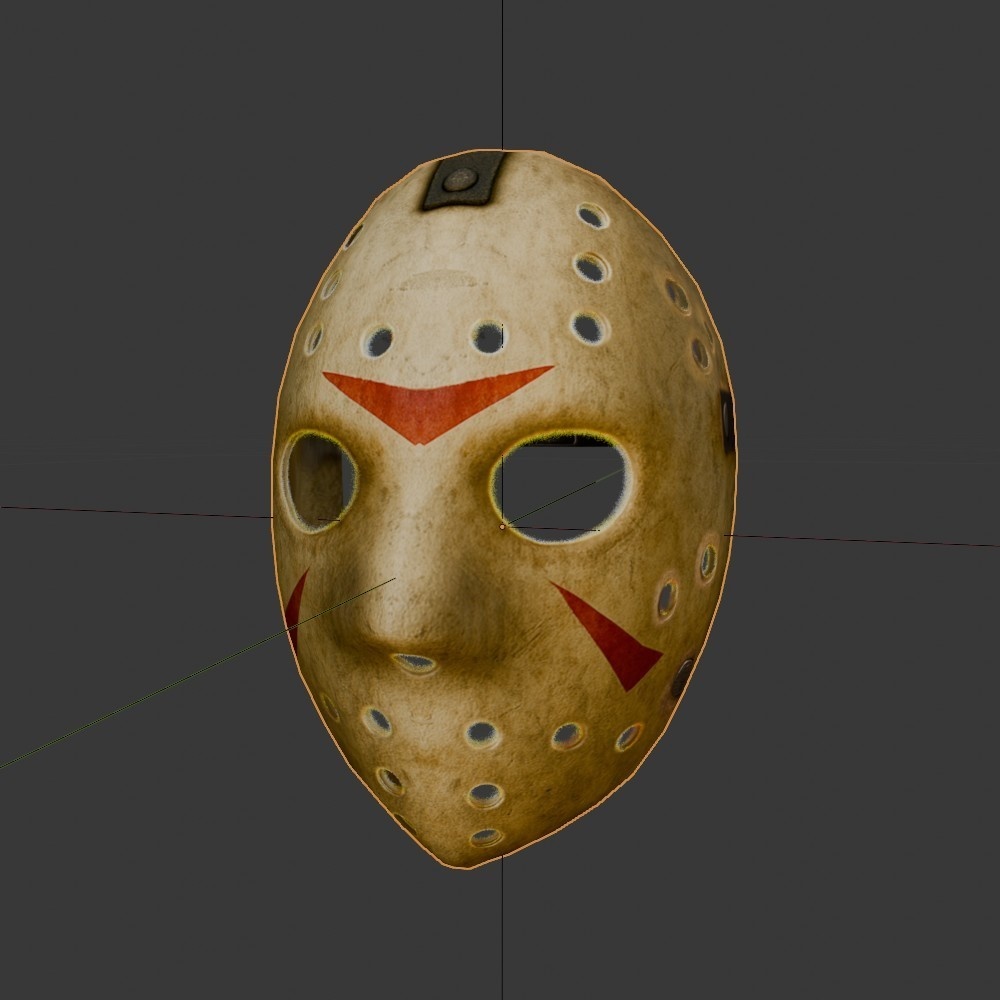 【3D小道具】ホッケーマスク(ローポリ)