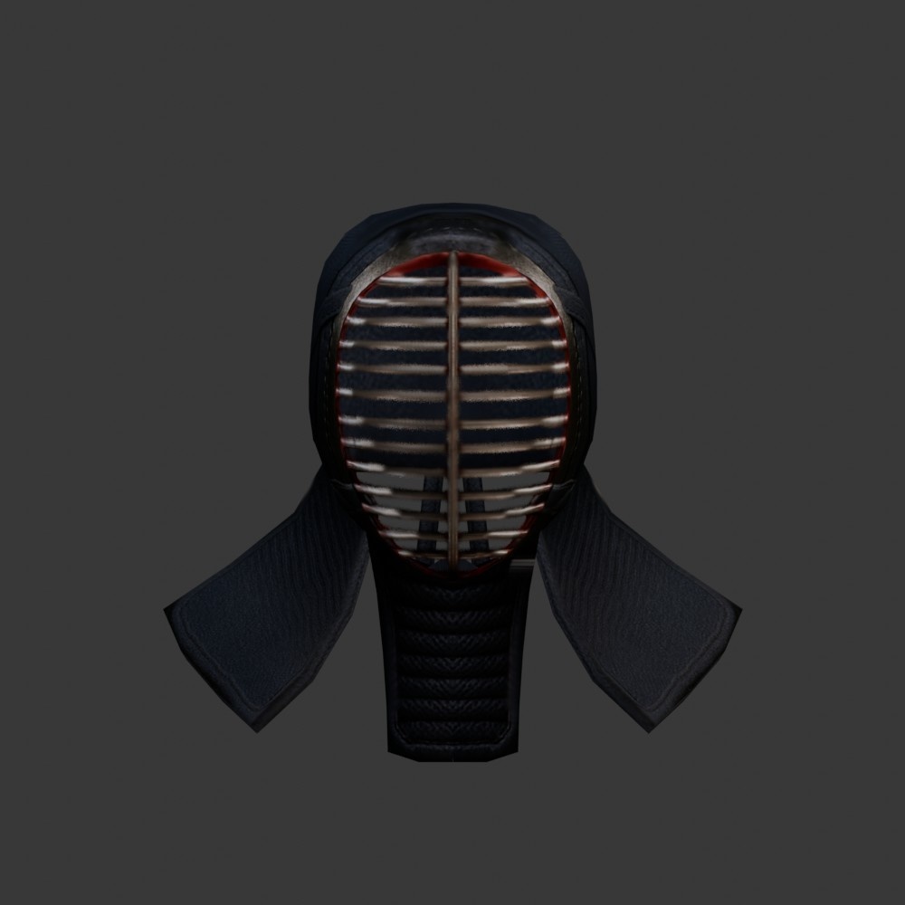 【3D小道具】剣道マスク(ローポリ)