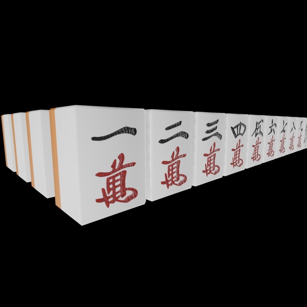 【3D小道具】麻雀パイ136枚セット(ローポリ)