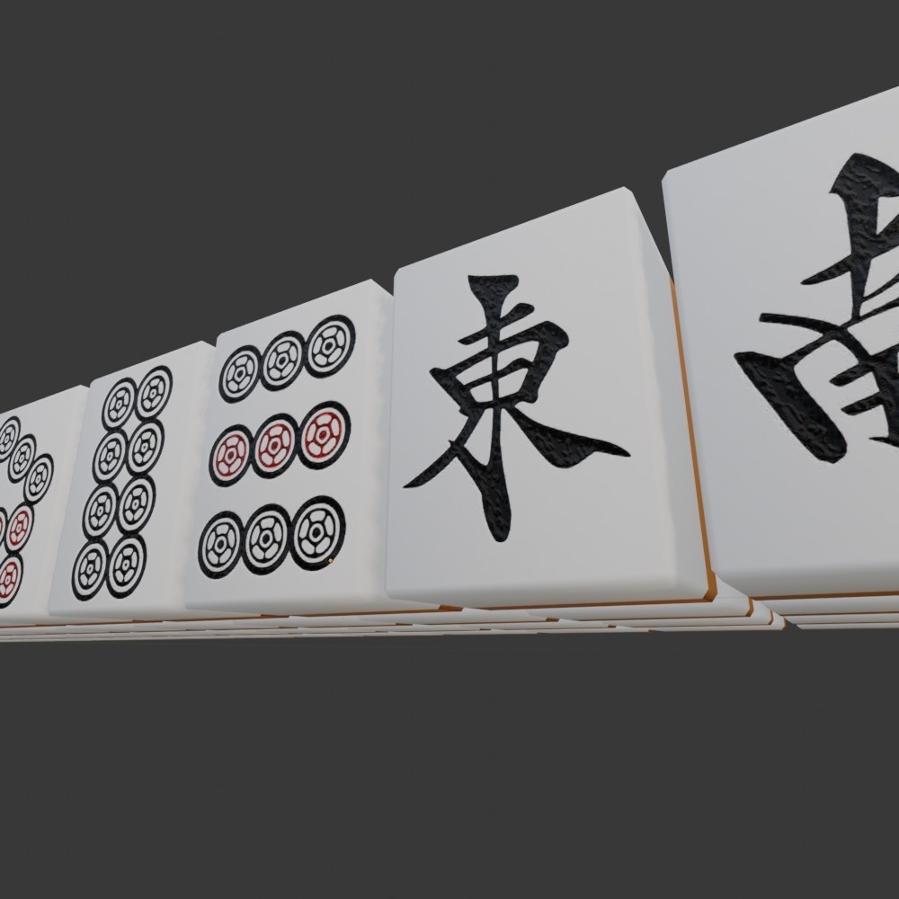 【3D小道具】麻雀パイ136枚セット(ローポリ)