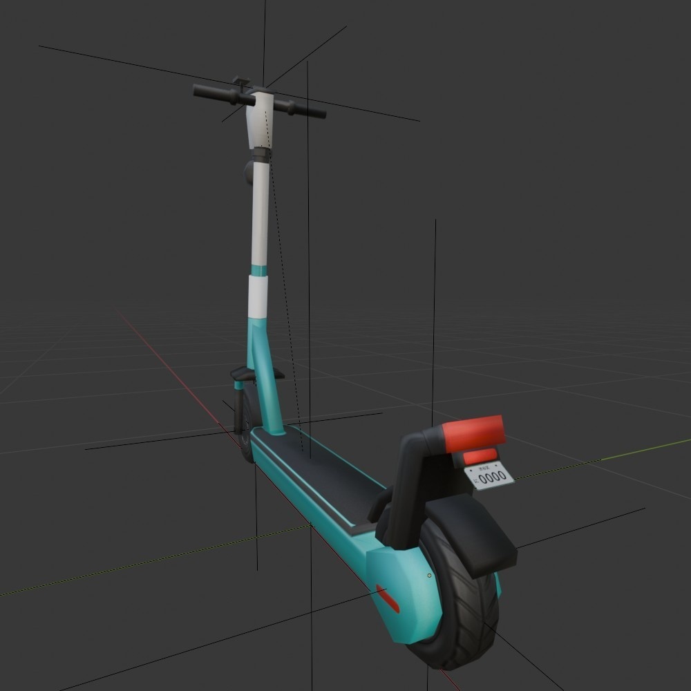 【3D小道具】天下りキックボード(ローポリ)