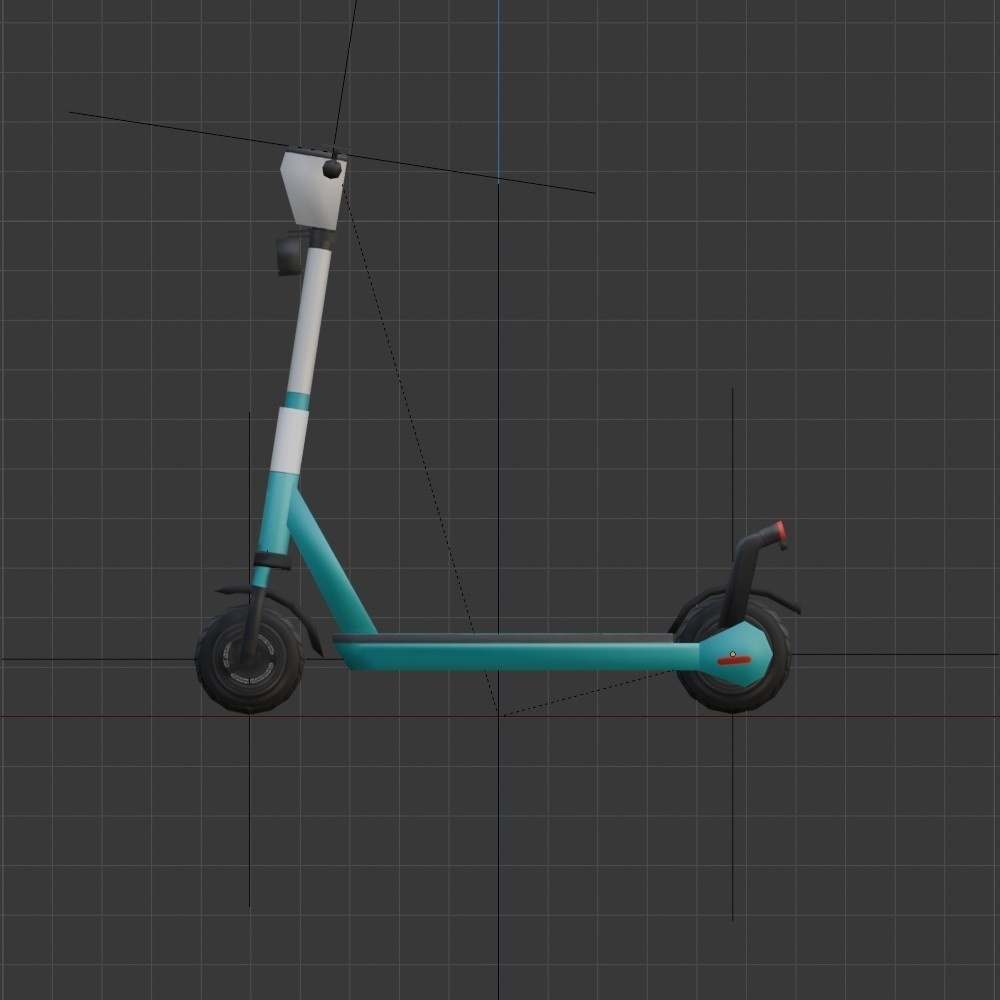 【3D小道具】天下りキックボード(ローポリ)