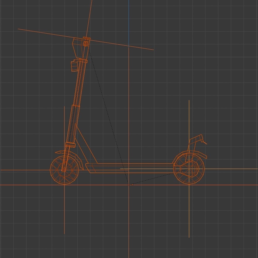 【3D小道具】天下りキックボード(ローポリ)