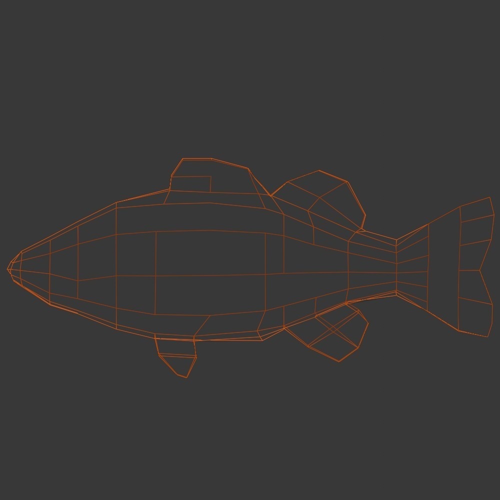 【3Dキャラクター】ブラックバス(ローポリ)