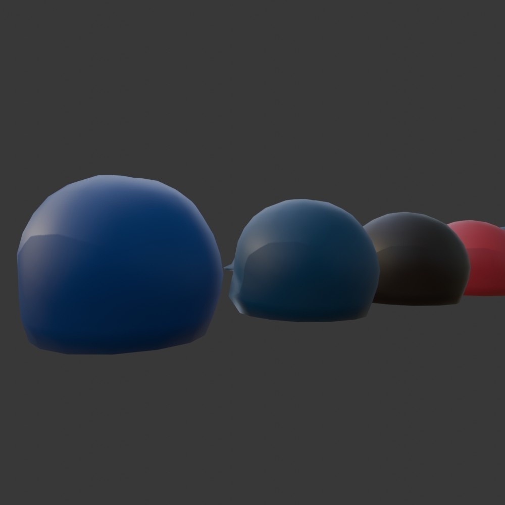 【3D小道具】野球メット12色(ローポリ)