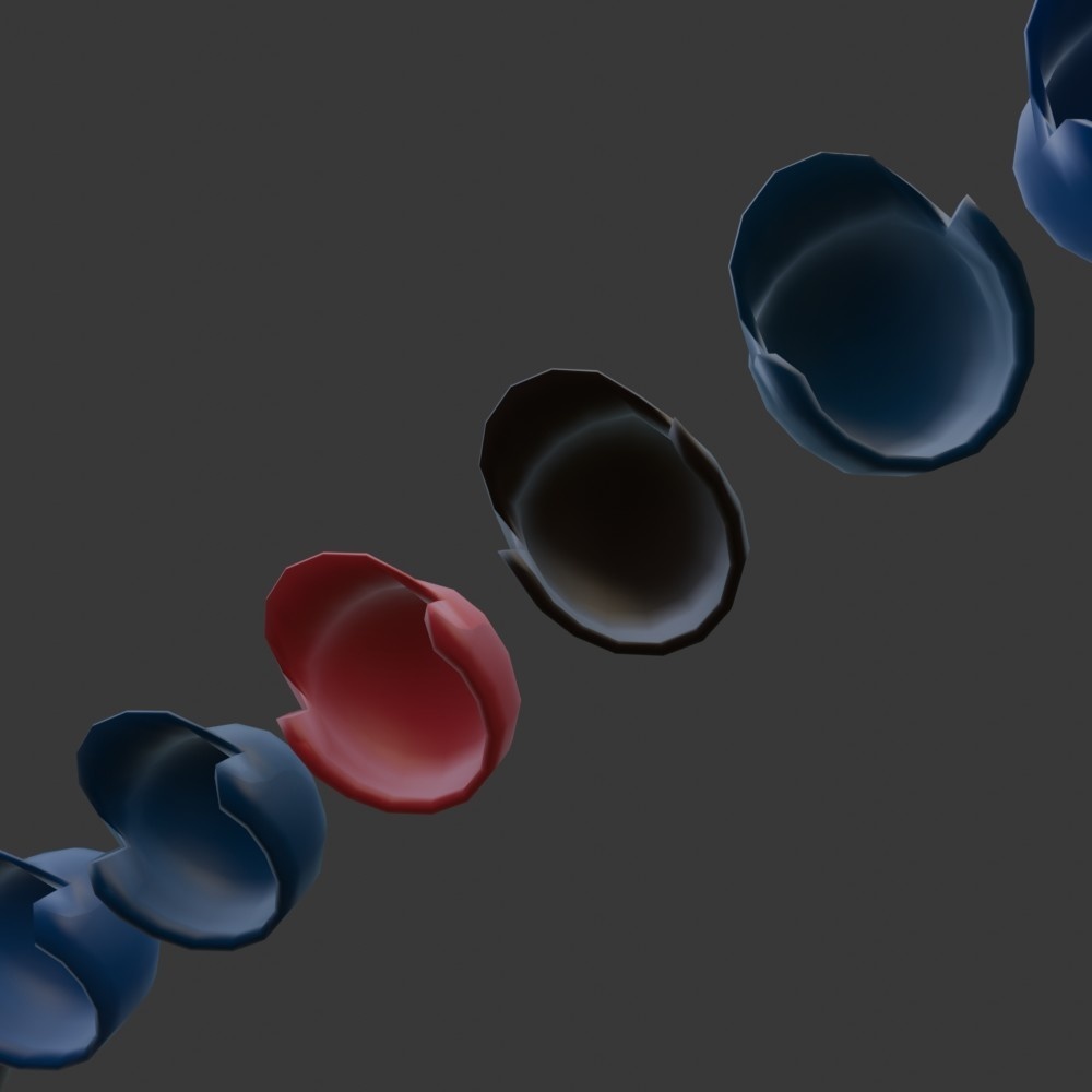 【3D小道具】野球メット12色(ローポリ)