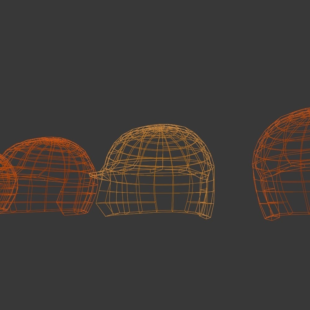 【3D小道具】野球メット12色(ローポリ)