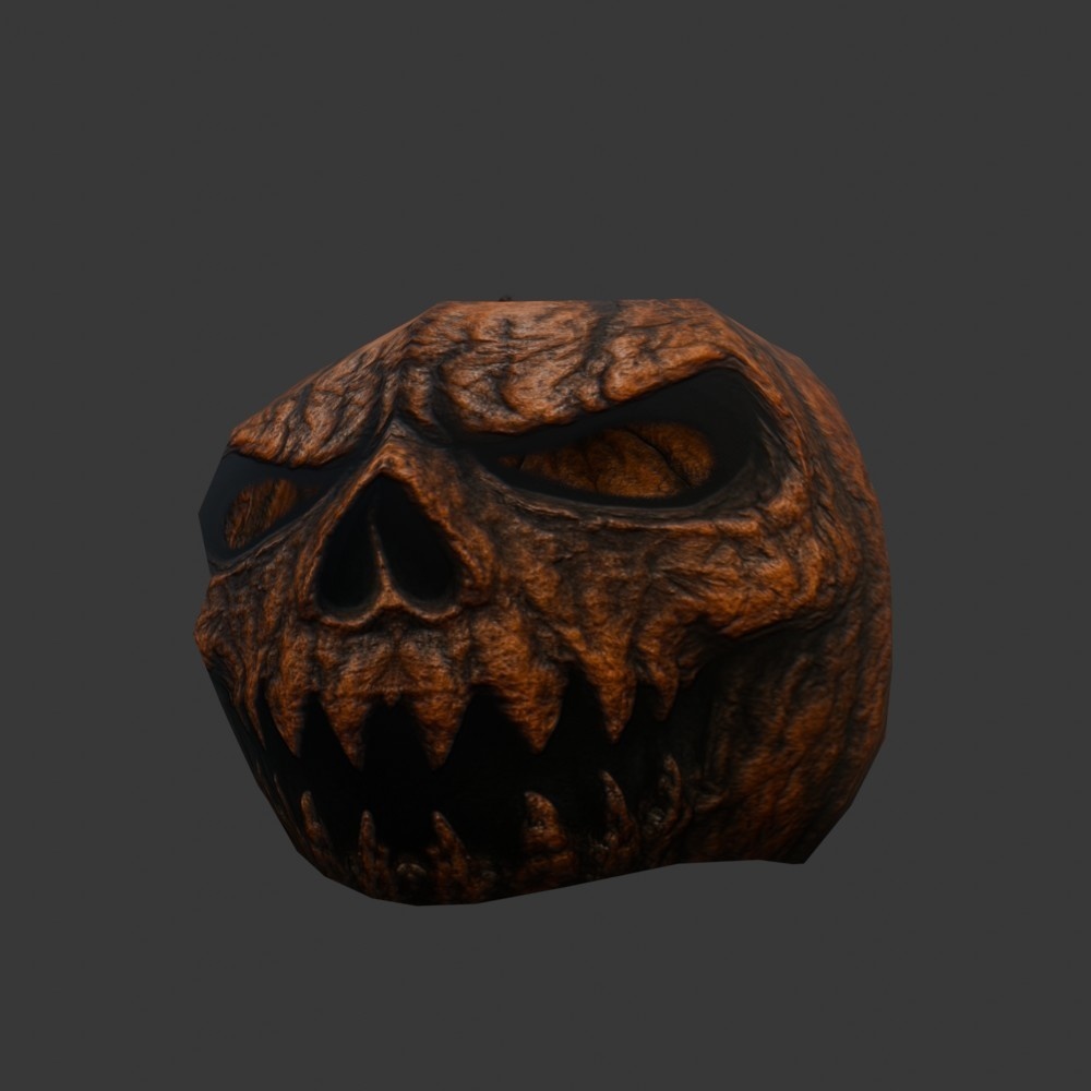 【3D小道具】悪趣味なかぼちゃマスク(ローポリ)