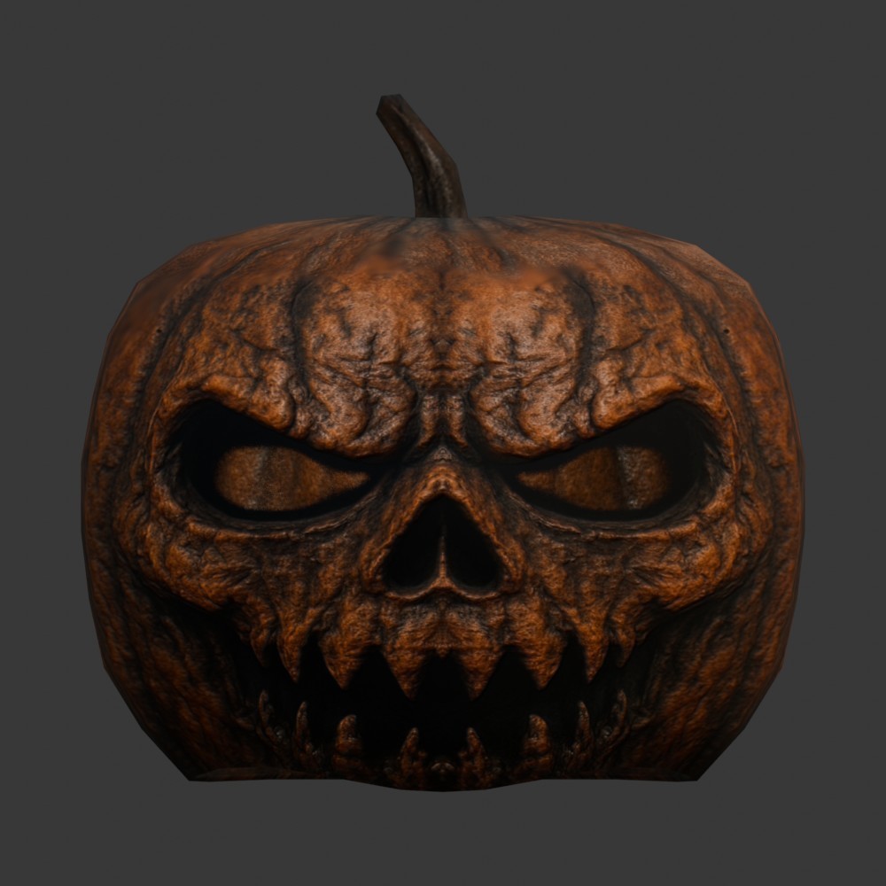 【3D小道具】悪趣味なかぼちゃマスク(ローポリ)