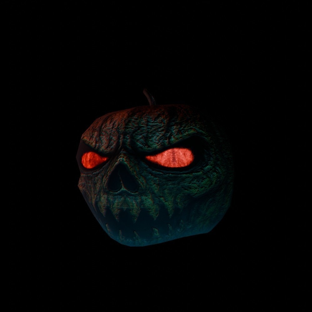 【3D小道具】悪趣味なかぼちゃマスク(ローポリ)