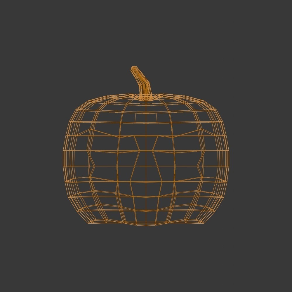 【3D小道具】悪趣味なかぼちゃマスク(ローポリ)