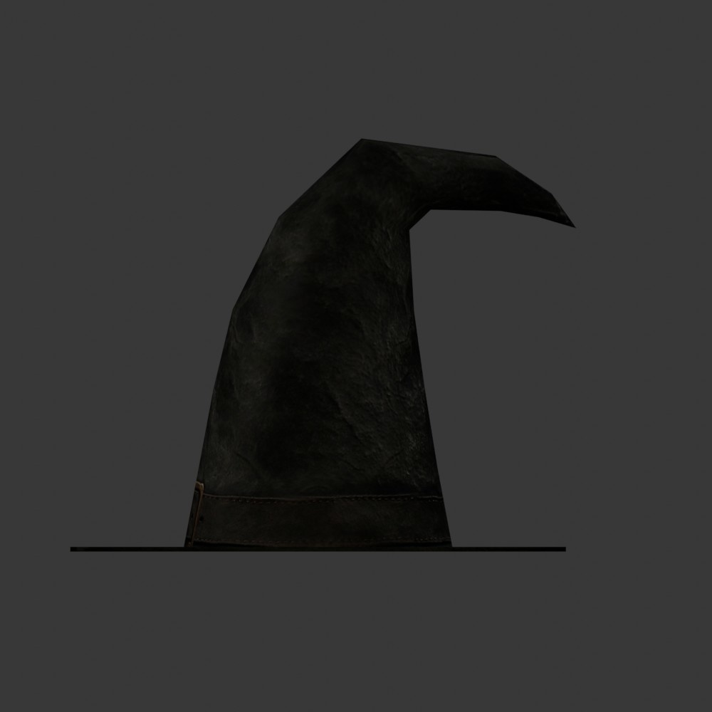 【3D小道具】魔女の帽子(ローポリ)