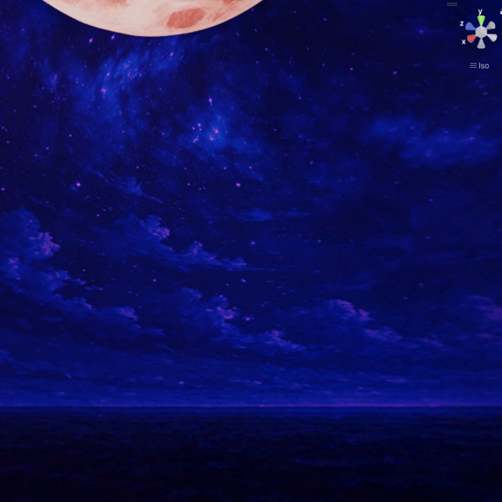 【3D環境・ワールド】ストロベリームーンナイトSkyboxマテリアル unityパッケージ