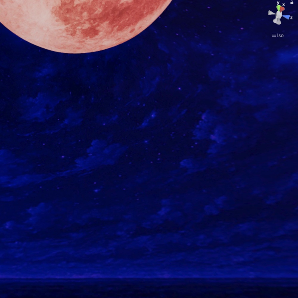 【3D環境・ワールド】ストロベリームーンナイトSkyboxマテリアル unityパッケージ