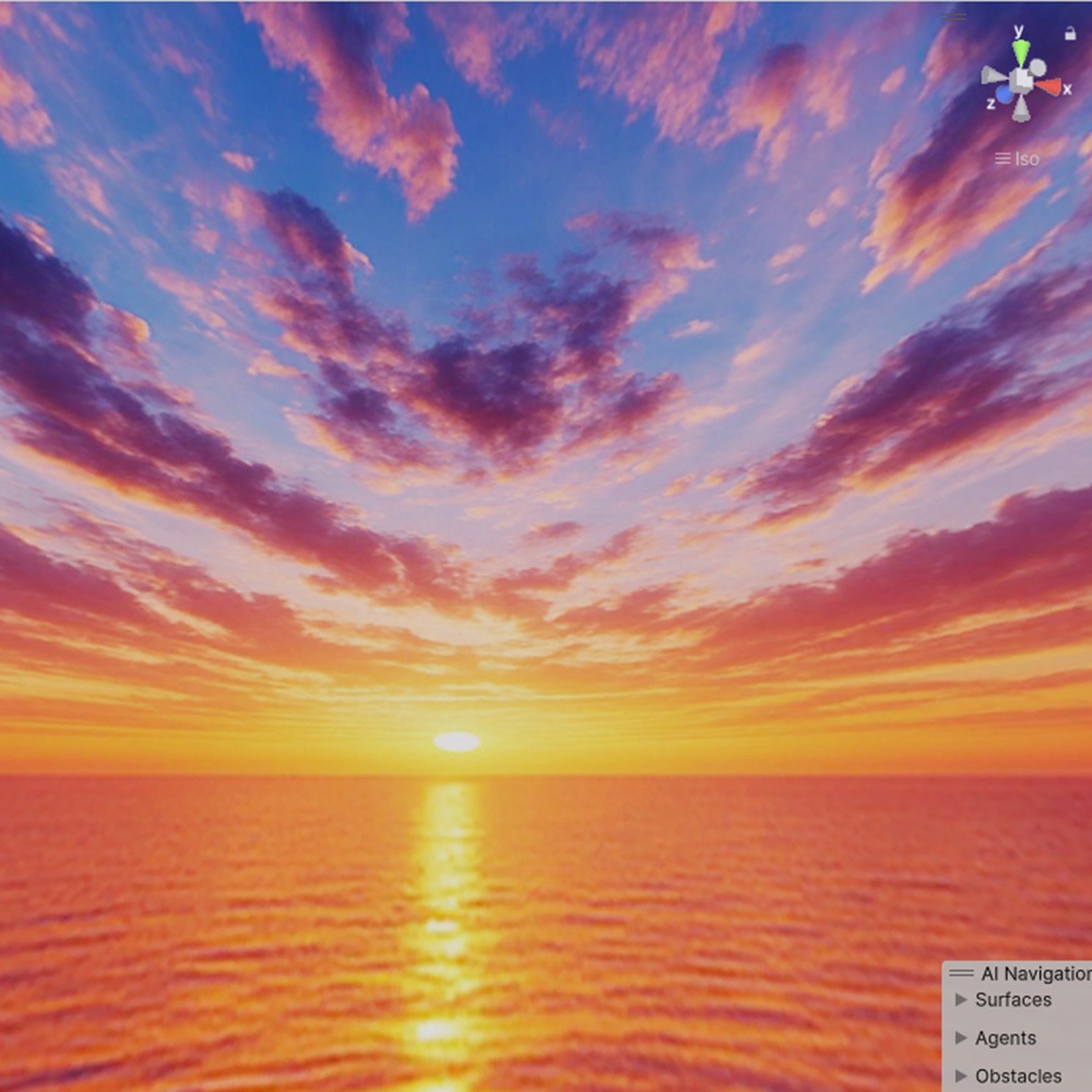 【3D環境・ワールド】夕暮れの海 Skyboxマテリアル unityパッケージ