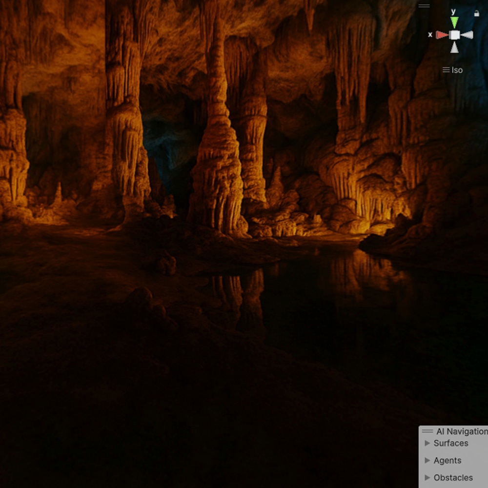 【3D環境・ワールド】ライトアップされた鍾乳洞 Skyboxマテリアル unityパッケージ