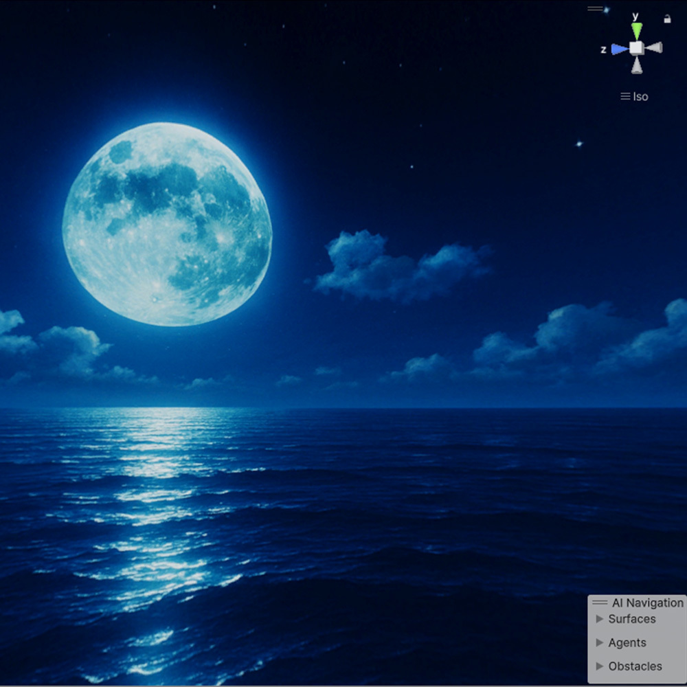 【3D環境・ワールド】月と海　Skyboxマテリアル unityパッケージ