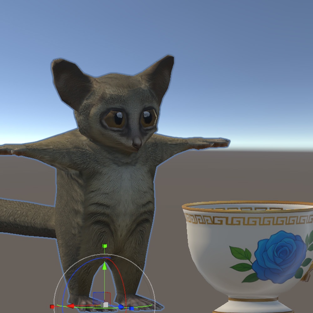 【3Dキャラクター】ショウガラゴ(ローポリ)