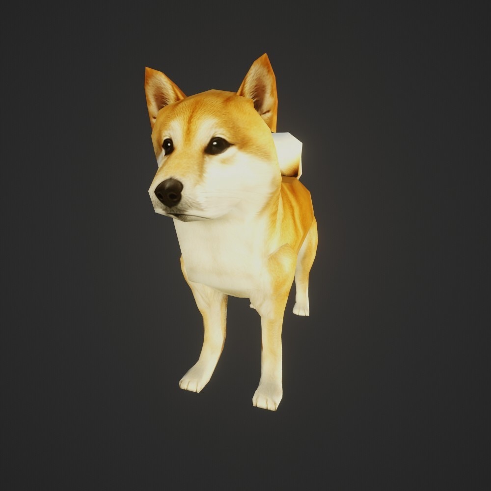 【3Dキャラクター】豆柴(ローポリ)