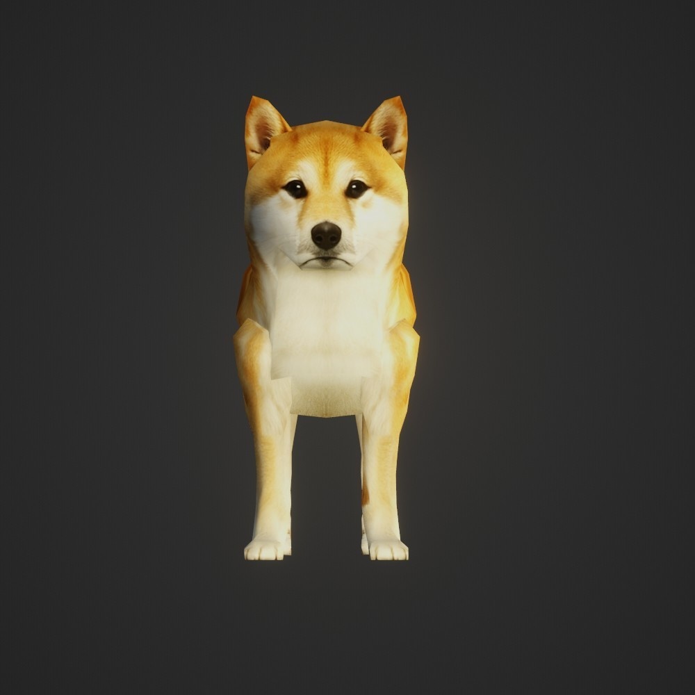 【3Dキャラクター】豆柴(ローポリ)