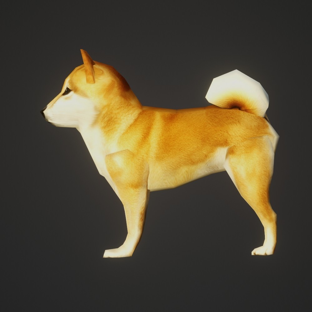 【3Dキャラクター】豆柴(ローポリ)