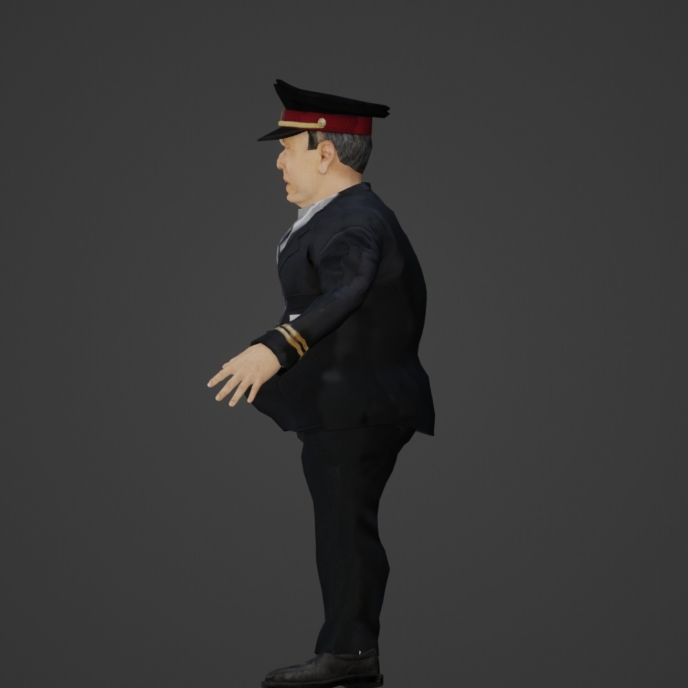 【3Dキャラクター】駅員のおいちゃん