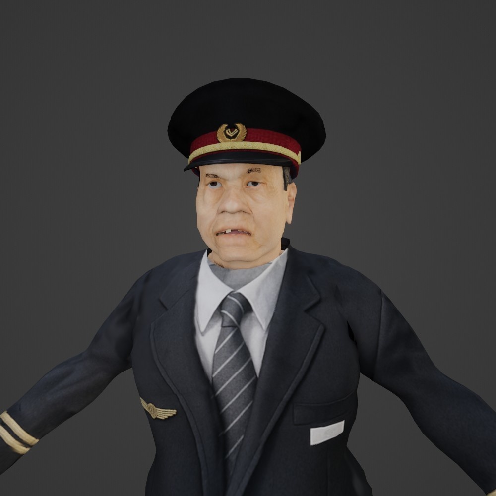 【3Dキャラクター】駅員のおいちゃん