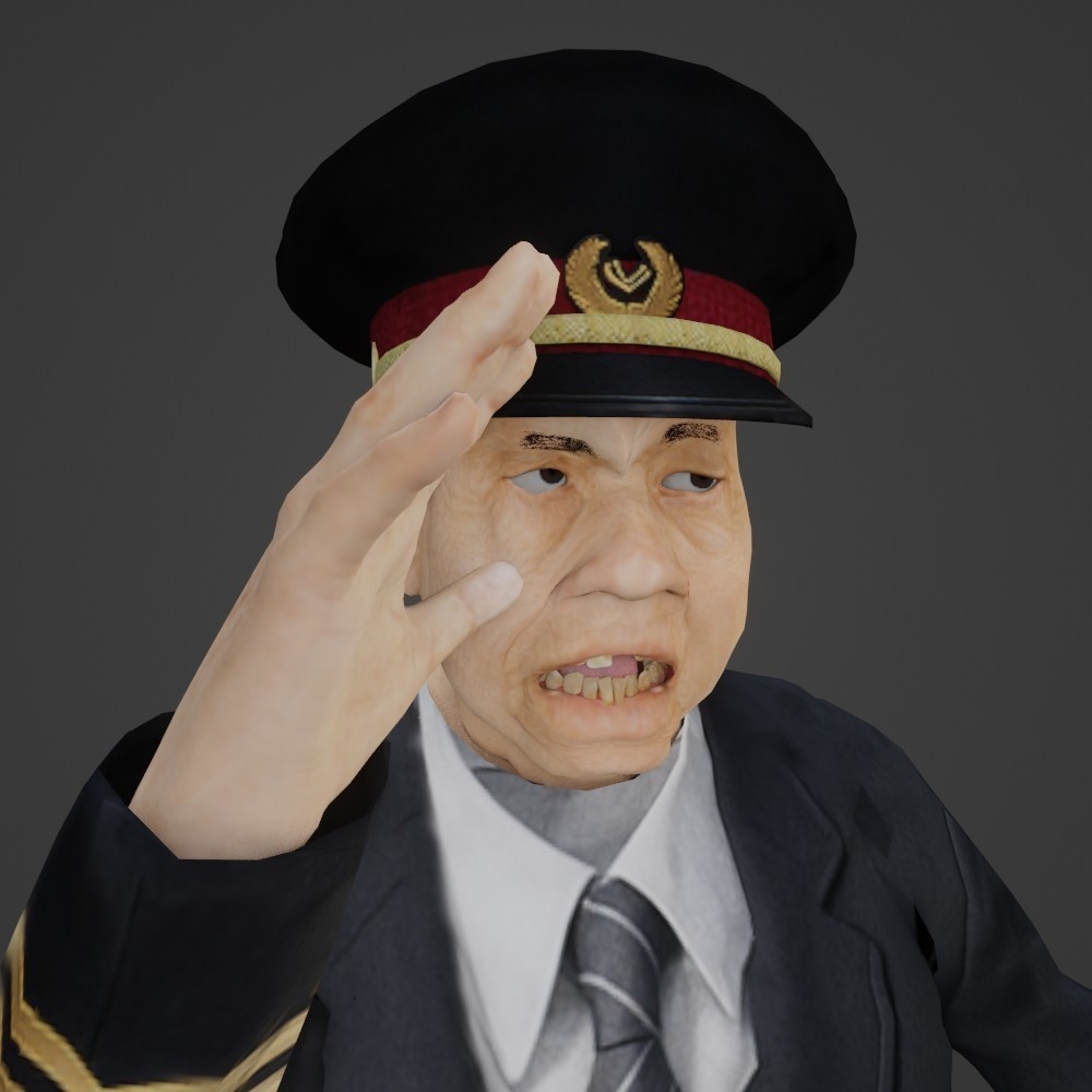 【3Dキャラクター】駅員のおいちゃん