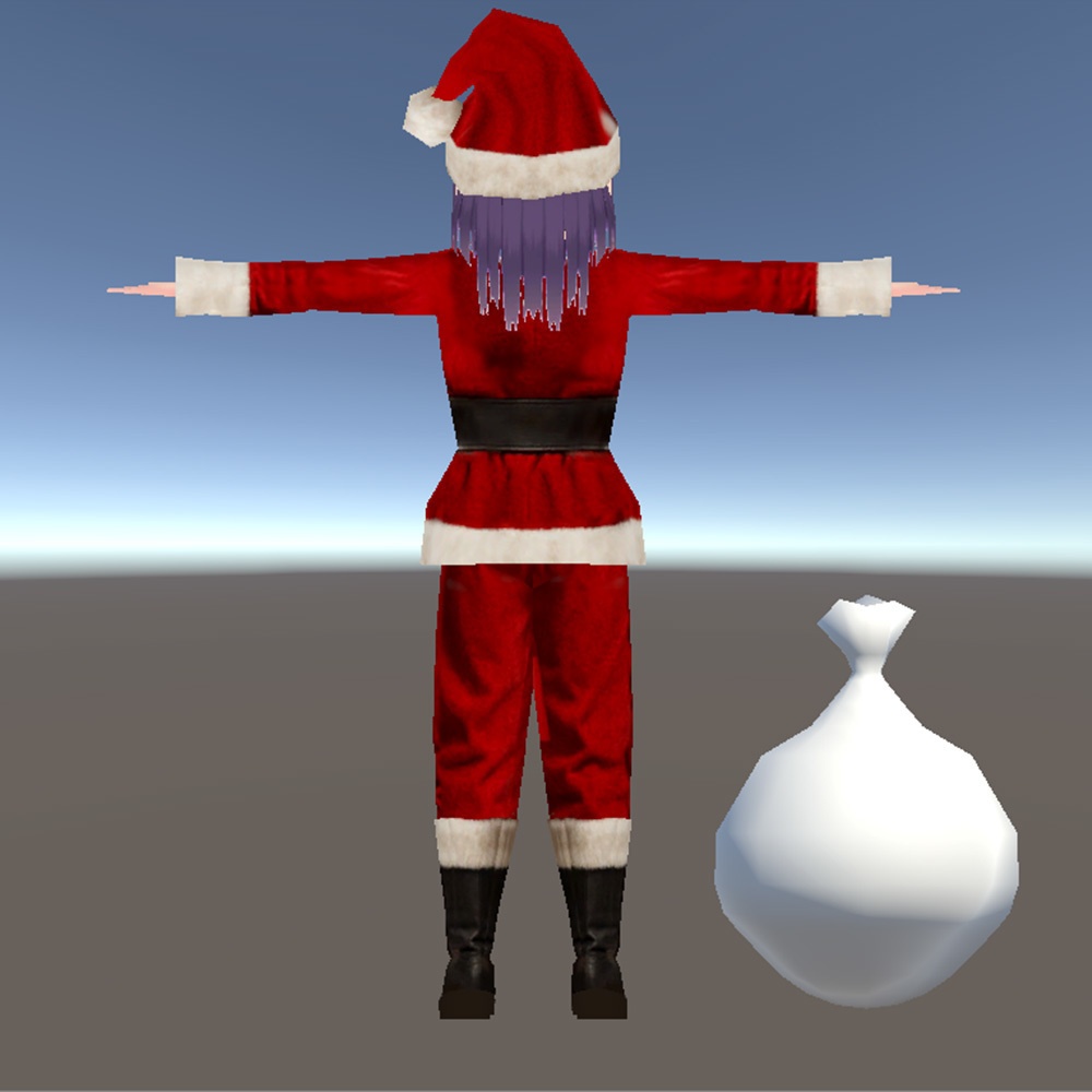 【3Dキャラクター】ローポリ・サンタ子