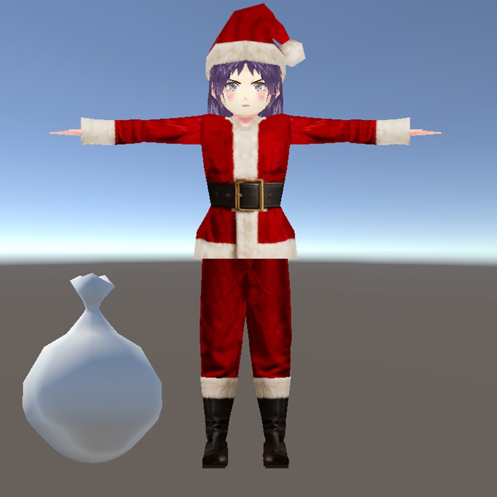 【3Dキャラクター】ローポリ・サンタ子