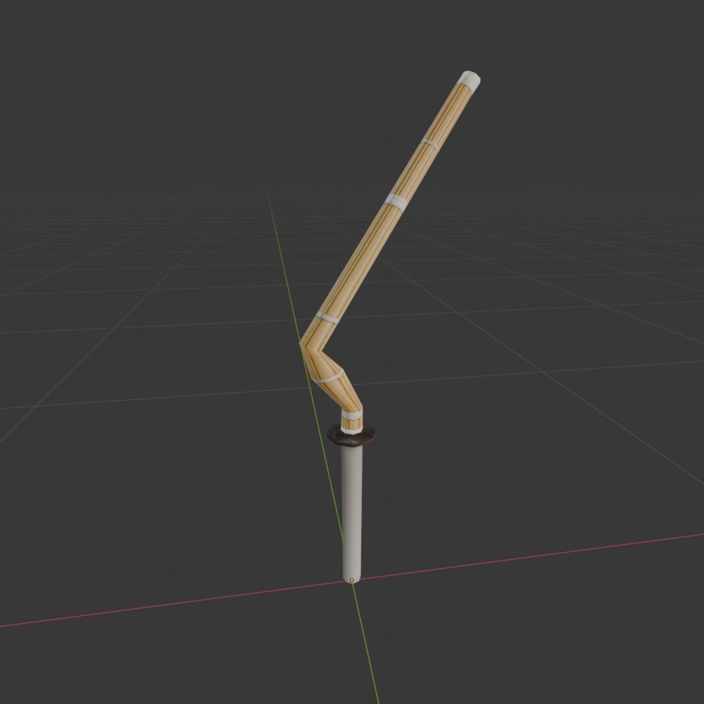 【3D小道具】折れる竹刀(ローポリ)