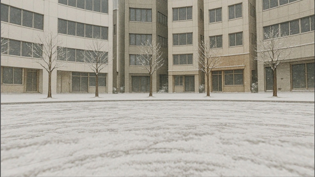 【3D環境・ワールド】雪の積もるオフィス街 Skyboxマテリアル unityパッケージ