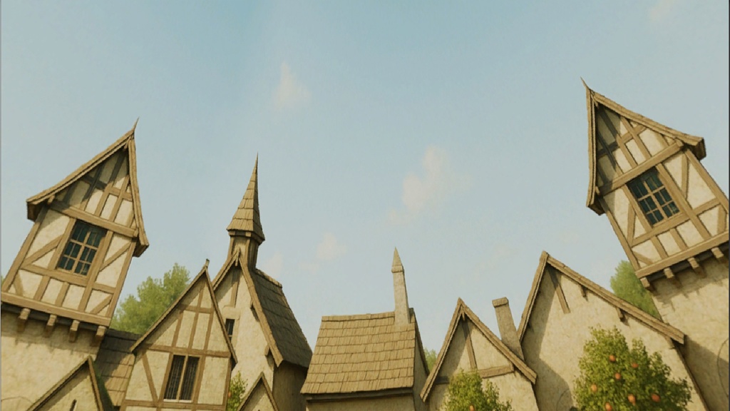 【3D環境・ワールド】ファンタジー世界の村 Skyboxマテリアル unityパッケージ