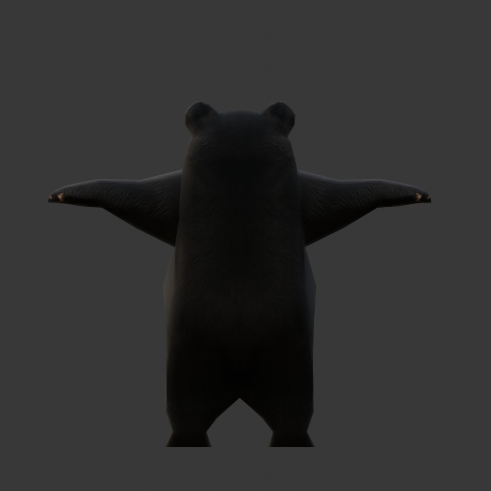 【3Dキャラクター】ツキノワグマ(ローポリ)