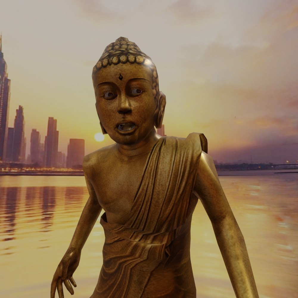 【3Dキャラクター】開運!大仏兄さん(ローポリ)