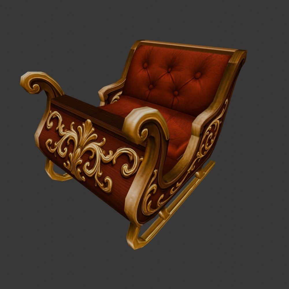 【3D小道具】ソリ(ローポリ)