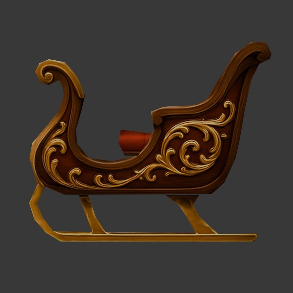 【3D小道具】ソリ(ローポリ)