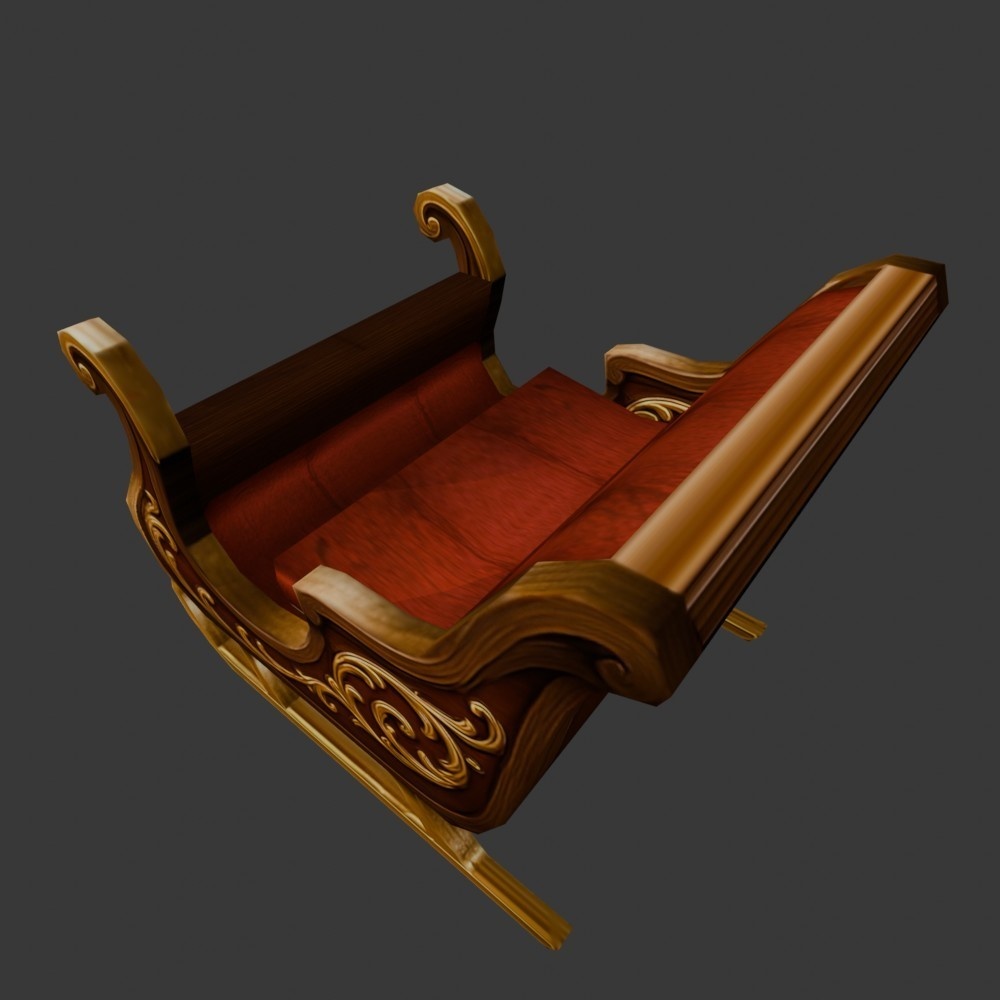 【3D小道具】ソリ(ローポリ)