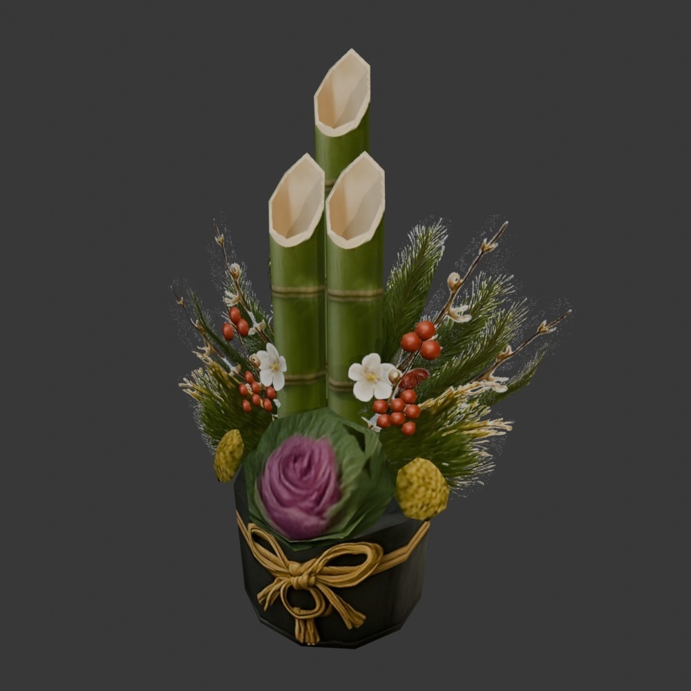 【3D小道具】かどまつ(ローポリ)