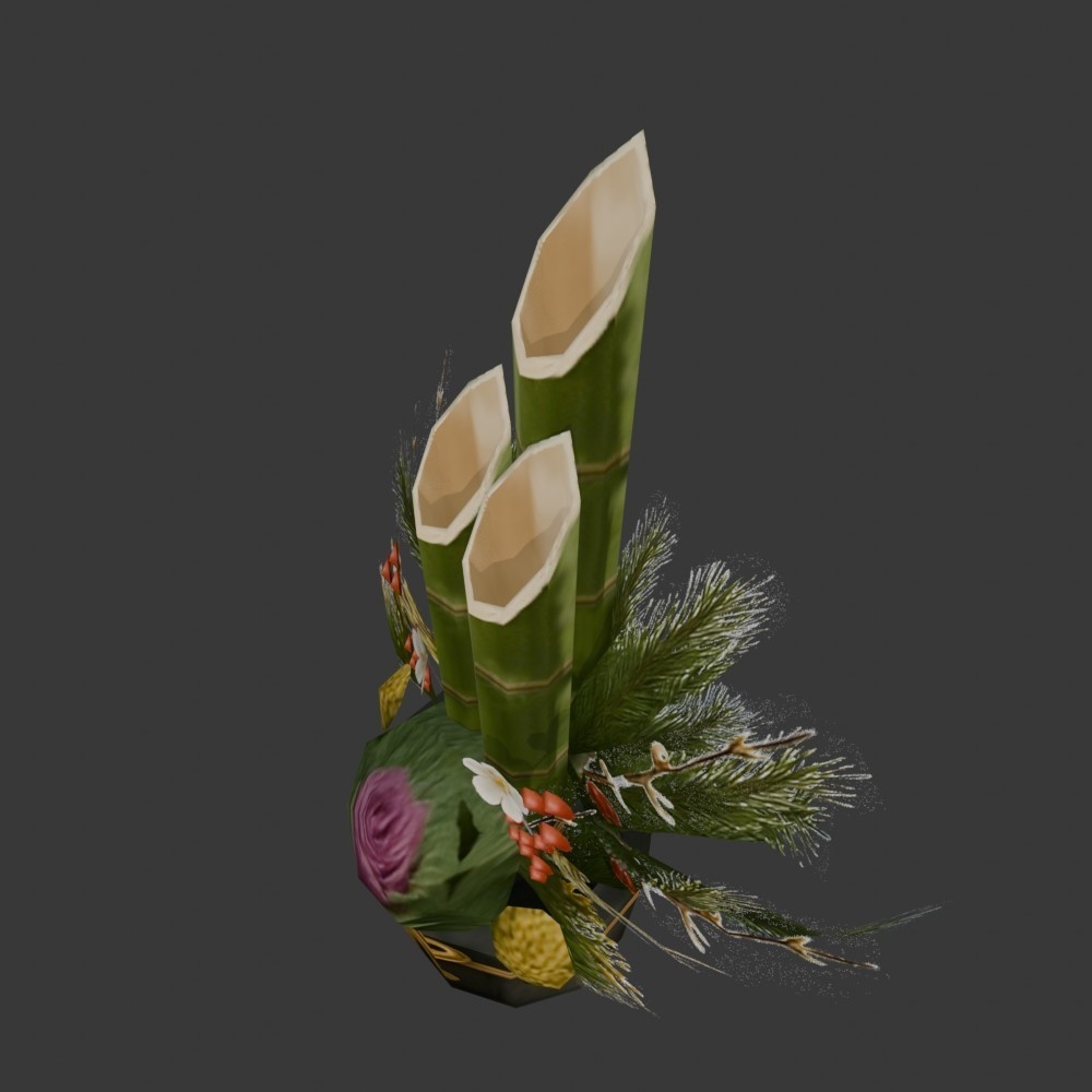 【3D小道具】かどまつ(ローポリ)