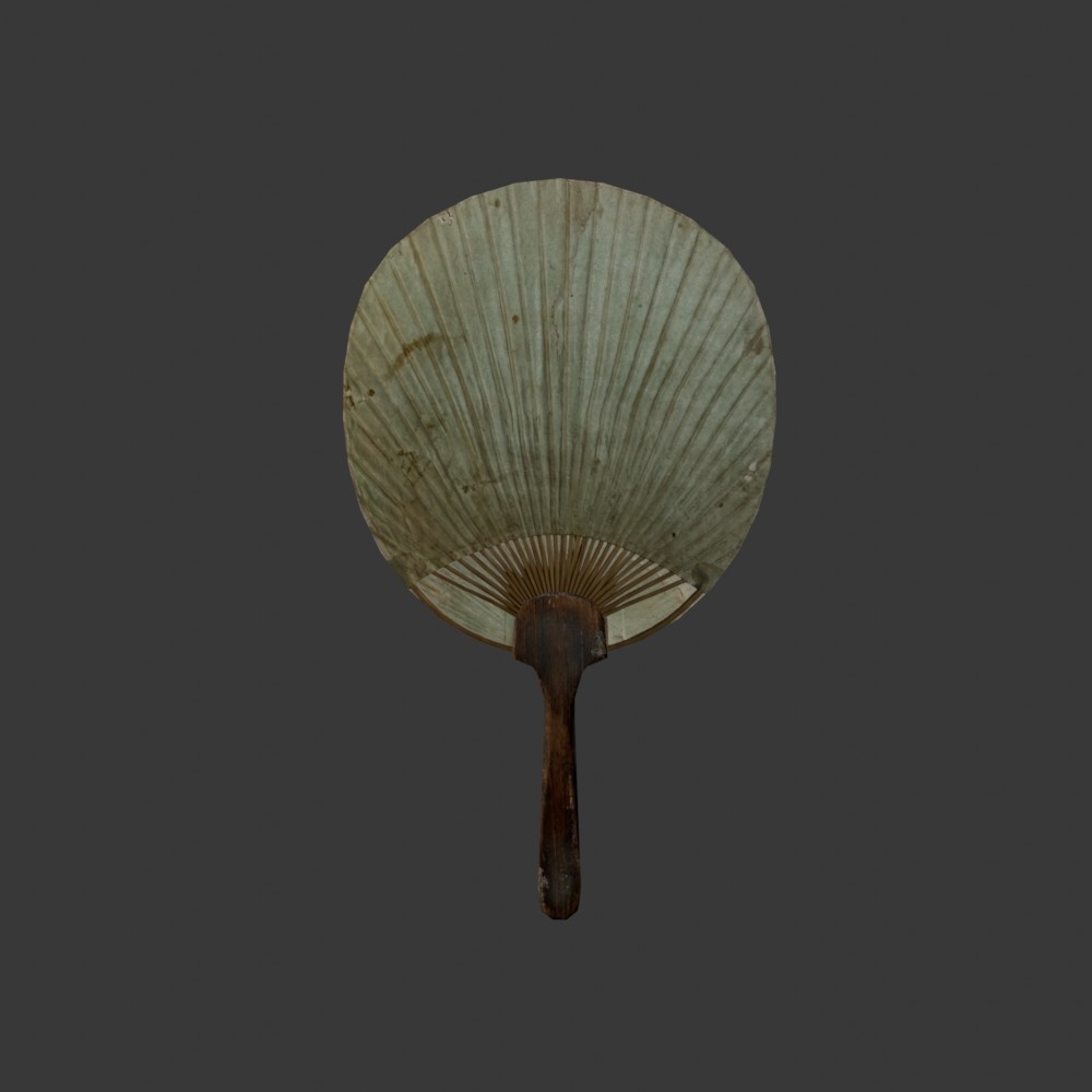 【3D小道具】アンティーク団扇(ローポリ)