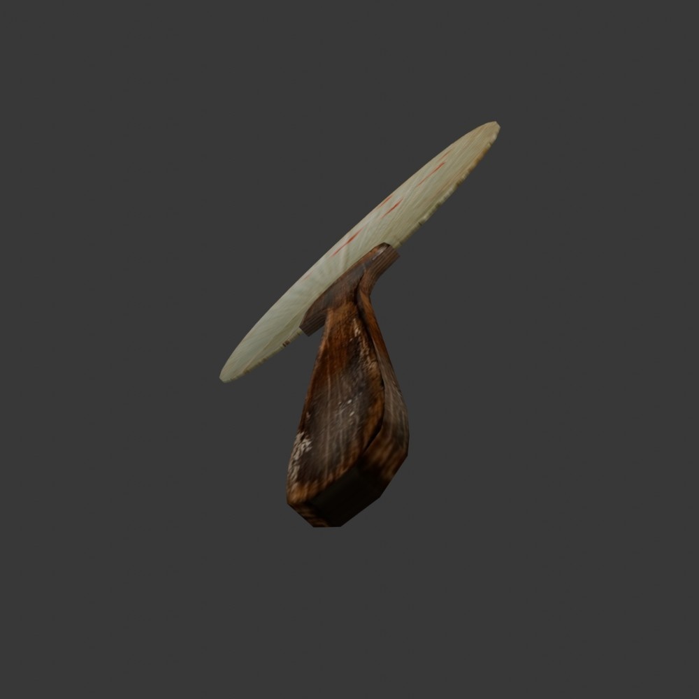 【3D小道具】アンティーク団扇(ローポリ)