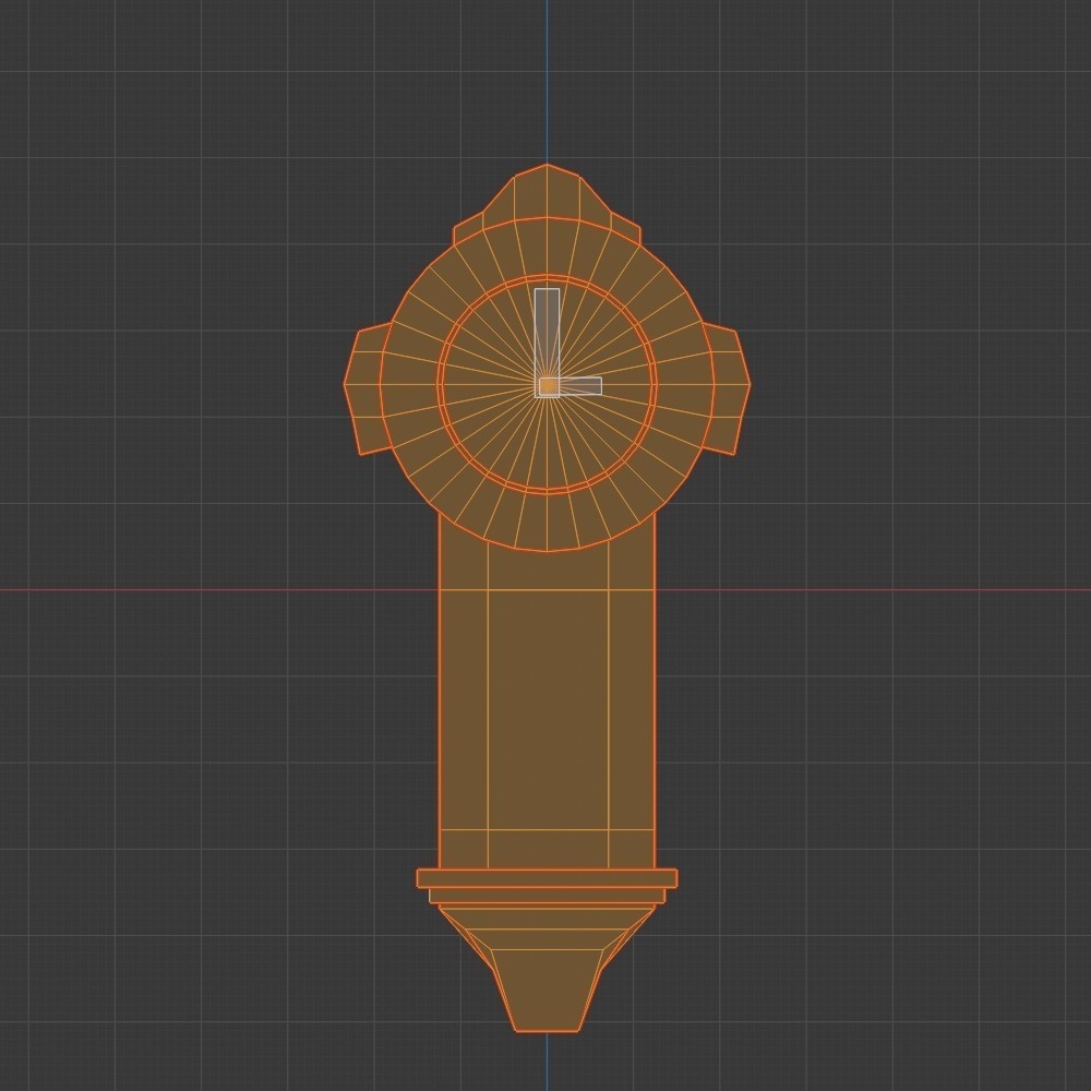 【3D小道具】アンティーク柱時計(ローポリ)